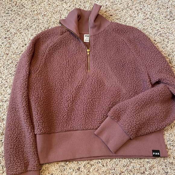 PINK Victoria's Secret Tops - PINK Cropped Sherpa Jacket